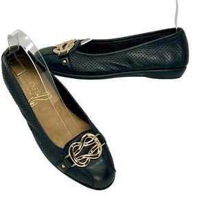 Aerosoles women's High Bet black Leather Slip On Flats size 6/EU 4